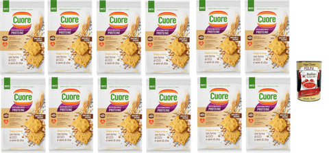 Italian Gourmet E.R. Crackers Crackers sfoglie cotte Cuore con farina di fagioli e di grano saraceno, Crackers Blätter mit Mit Kichererbsen mehl und Chiasamen, 12x 170g + Italian Gourmet polpa 400g 8032804040014