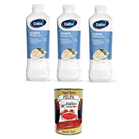 Debic Panna Culinaire Original italienisch 20% Kochsahne 3x 1lt italienisch inkl. Italian Gourmet Polpa 400g