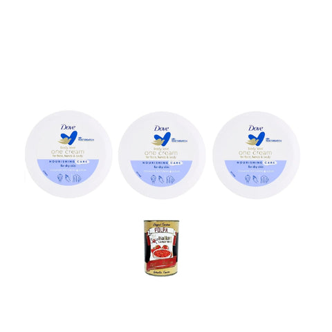 Italian Gourmet E.R. Cremes Dove Body Love One Cream Crema rigenerante per viso 250ml, Regenerierende Creme für Körper, Hände und Gesicht 3x 250 ml + Italian Gourmet polpa 400gr 8032804040014