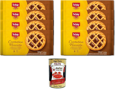 Italian Gourmet E.R. Cupcakes Schar Crostatina Nocciola senza glutine Schar Glutenfreie Haselnuss-Tarte 8x152gr + Italian Gourmet polpa 400g 8032804040014