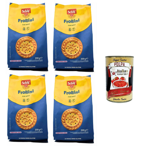 Schar Frollini senza lattosio con Miele Laktosefreie Kekse mit Honig 4x200 g inkl. Italian Gourmet polpa 400g Original italienisch