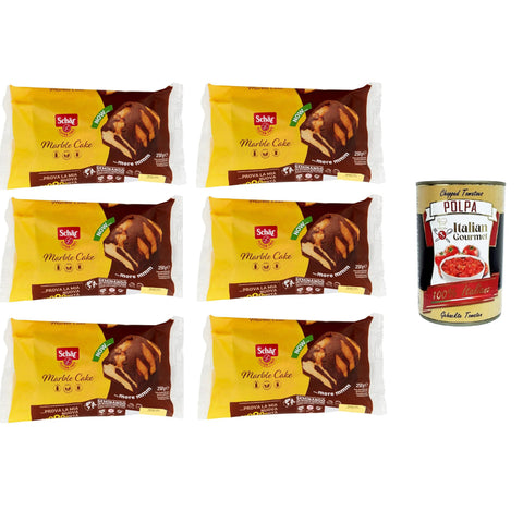Schar Marble cake Marmorkuchen Glutenfreier MarmorkuchenSpeziell für Menschen mit Glutenunverträglichkeit entwickelt 6x 250gr inkl. Italian Gourmet polpa 400g Original italienisch