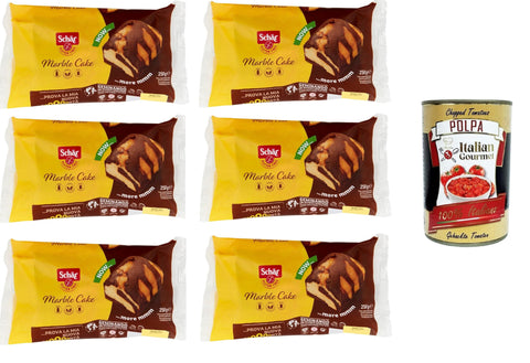 Italian Gourmet E.R. Cupcakes Schar Marble cake Marmorkuchen Glutenfreier MarmorkuchenSpeziell für Menschen mit Glutenunverträglichkeit entwickelt 6x 250gr + Italian Gourmet polpa 400g 8032804040014