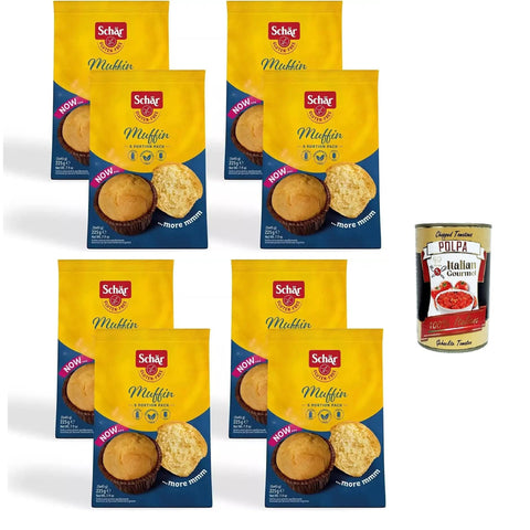 Schar Muffin senza glutine, senza olio di palma e senza conservanti Glutenfreie Muffins, ohne Palmöl und ohne Konservierungsstoffe 8x225gr Original italienisch inkl. Italian Gourmet Polpa 400g