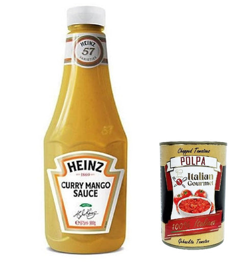 Italian Gourmet E.R. Currysaucen Heinz Curry Mango, Squeezeflasche, Sauce Flasche 875 ml + italian Gourmet polpa 400g 8715700423586
