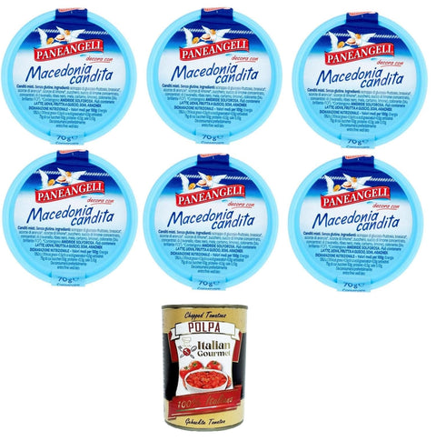 Paneangeli decora con macedonia candita mit kandiertem Obstsalat dekorieren 6x70 g Original italienisch inkl. Italian Gourmet Polpa 400g