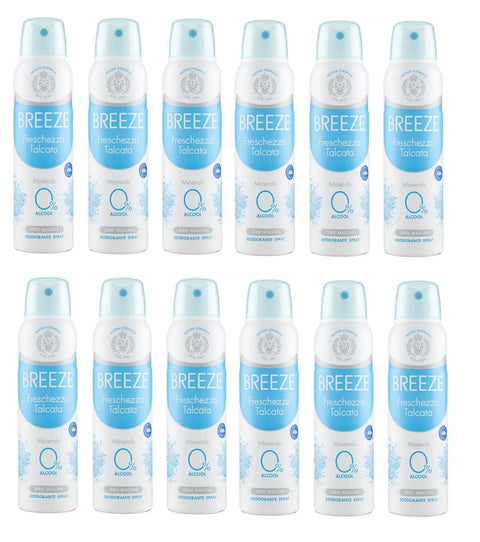 Italian Gourmet E.R. Deo 12x Breeze Freschezza Talcata Deodorante Spray, Talk Talcum Deodorant Spray, 0% Alkohol. 150 ML + Italian Gourmet polpa 400g 8003510035250