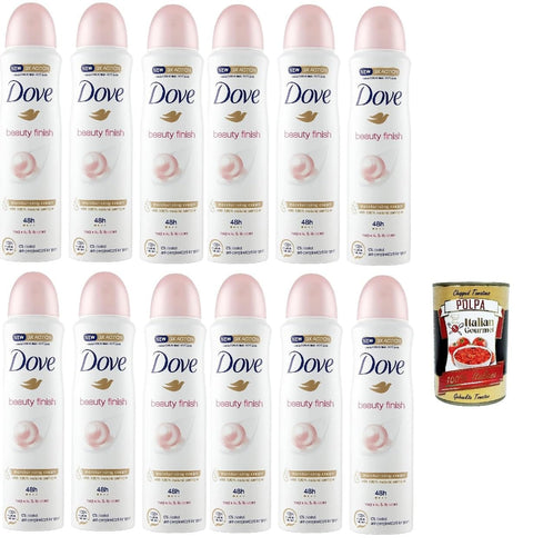 Italian Gourmet E.R. Deo 12x Dove Deo Beauty Finish Antitranspirant Deodorant Spray Alkoholfrei, Bis zu 48h 150ml + Italian Gourmet polpa 400g 8720181176869