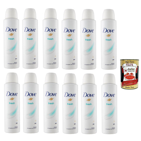 Dove Deodorant Spray fresh anti perspirant, deo Mit feuchtigkeitsspendenden und empfindlichen Formel auf der Haut 12x150ml Original italienisch Pflege