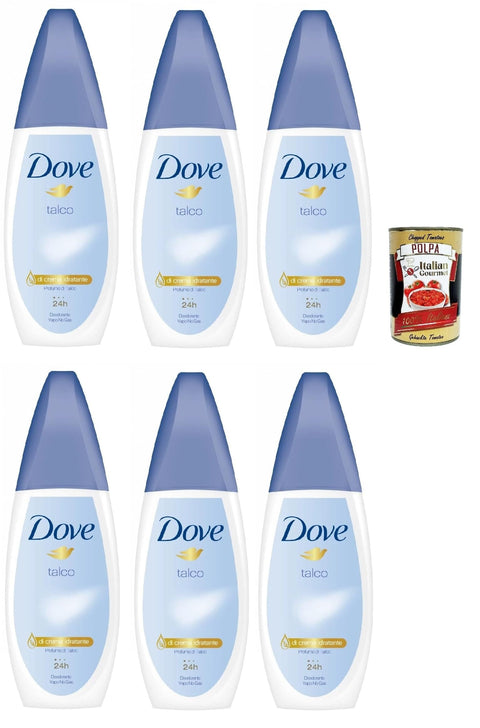 Dove Deodorante Vapo Talco, Deodorant Kein Gas 24h Talkum - Duft - Deo 6x 75ml inkl. Italian Gourmet polpa 400g Original italienisch