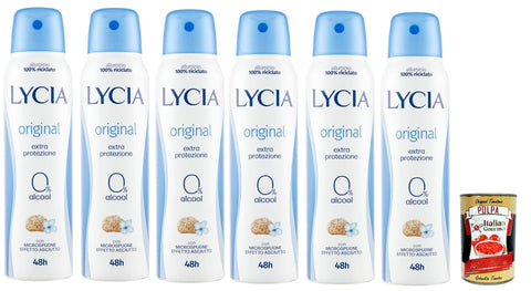 Lycia Deodorant, Trockener Effekt, 48H deo 6x150ml Original italienisch Pflege
