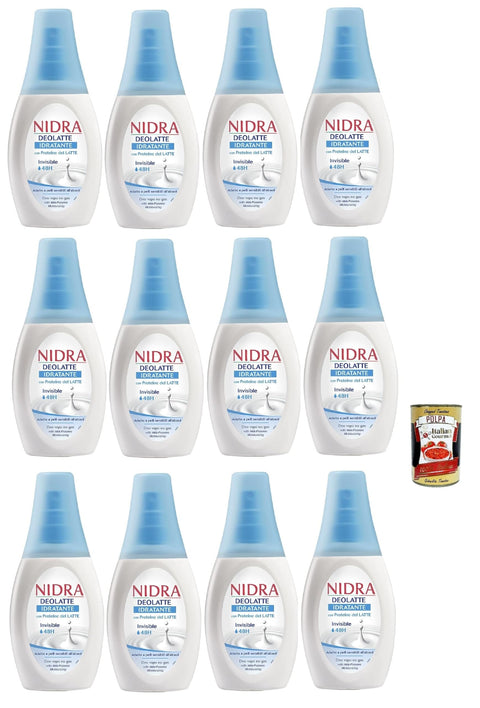 Italian Gourmet E.R. Deo Nidra Deodorante Deolatte Idratante Deodorant Vapo No Gas mit Milchproteinen 0% Alkohol 12x 75ml + Italian Gourmet polpa 400g 8032804040014