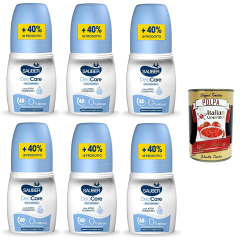 Sauber DeoCare Pelli Sensibili Roll - on DeoCare Sensitive Skin Roll - on 6 x 70 ml inkl. Italian Gourmet polpa 400g Original italienisch