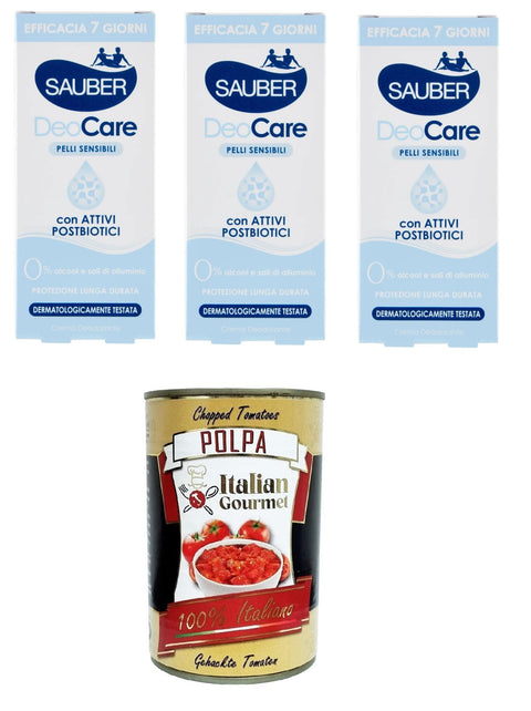 Italian Gourmet E.R. Deo Sauber Deodorante Deocare Deodorante in crema, Deodorant Deocare Creme-Deodorant 3x35ml+ Italian Gourmet polpa 400g 8032804040014