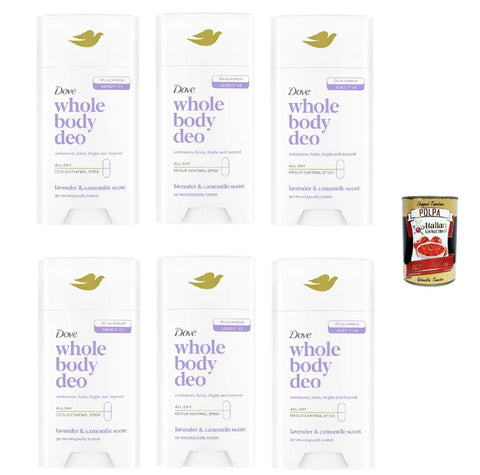 Italian Gourmet E.R. Deo Whole Body Deo Deodorante Stick Lavanda E Camomilla, Deodorant Stick Lavendel und Kamille 6x 75ml + Italian Gourmet polpa 400gr 8032804040014