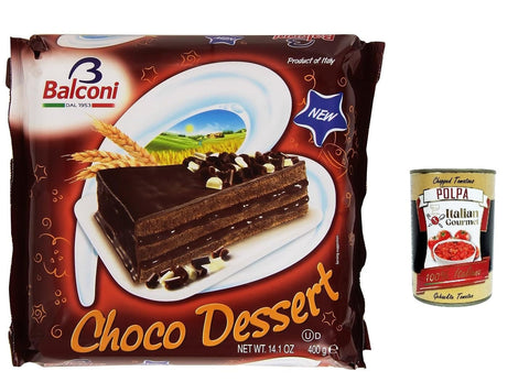 Italian Gourmet E.R. Desserts 6x Balconi Choco Dessert Torta Schokolade creme 400g kuchen cake + Italian gourmet polpa 400g 8001585004171