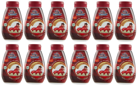 Italian Gourmet E.R. Dessertsaucen 12x Fabbri Topping Fragolina di Bosco Walderdbeer-Süßsauce zum Dekorieren und Überziehen von Eis und Desserts,Palmölfrei,Glutenfrei 225g + Italian Gourmet Polpa di Pomodoro 400g Dose