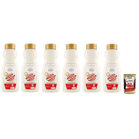 Carte d'Or Topping Fragola,Süße Sauce mit Erdbeergeschmack zur Dekoration von Kuchen und Eiscreme 1Kg 6x Original italienisch inkl. Italian Gourmet Polpa di Pomodoro 400g Dose