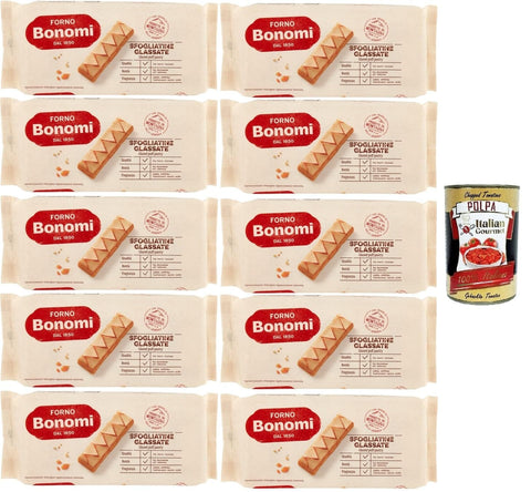 Forno Bonomi Sfogliatine Glassate glasiertes Blätterteiggebäck 10x135gr inkl. Italian Gourmet polpa 400g Original italienisch
