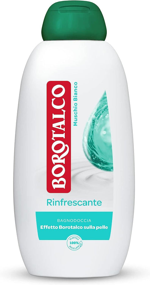 Italian Gourmet E.R. Duschgel 12x Borotalco Rinfrescante Muschio bianco Weißer Moschus Body Wash, Duschgel, Erfrischende Formel, Dermatologisch getestet, 450 ml + Italian Gourmet Polpa 450ml 8002410044843