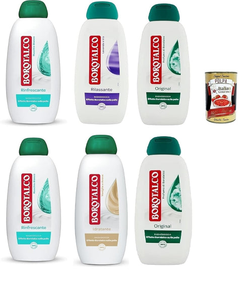 Italian Gourmet E.R. Duschgel Borotalco Testset Duschgel, Profumo di Borotalco Original Rinfrescante and Rilassante Body and Shower Gel Shower Gel 6 x 450 ml + Italian Gourmet Polpa 400 g 8002410044829
