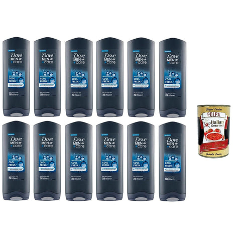 D Men D. Men Original italienisch inkl. Care Invigorating Cool Fresh Body, Face & Hair Wash 12x250 ml+ Italian Gourmet Polpa 400g