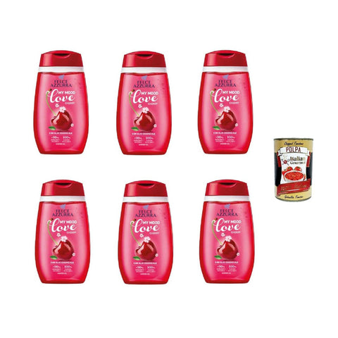 Felce Azzurra Docciaschiuma MY Mood Love Cherry 250ml, Kirsch Duschgel 6x250ml Original italienisch inkl. Italian Gourmet Polpa 400g