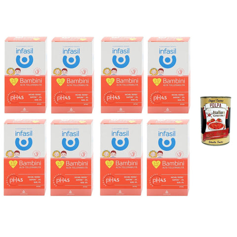 Infasil Detergente Intimo Bambini Alta Tollerabilità, Intimreiniger für Kinder Unter pädiatrischer Kontrolle 8x200ml Original italienisch Pflege