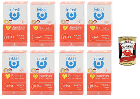 Italian Gourmet E.R. Duschgel Infasil Detergente Intimo Bambini Alta Tollerabilità,Intimreiniger für Kinder - Unter pädiatrischer Kontrolle getestet, auf Nickel getestet, ohne Farbstoffe, 8x200ml+ Italian Gourmet polpa 400gr 8032804040014