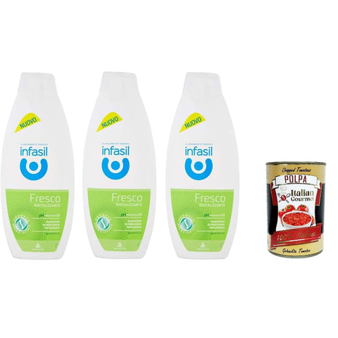 Infasil Frische Duschbad revitalisierend, klinisch getestet und hautfreundlich, 3x 500 ml Original italienisch inkl. Italian Gourmet Polpa 400