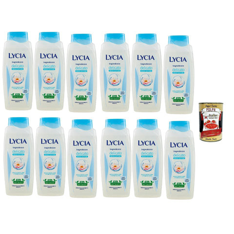 Lycia bagnodoccia Delicato, con acqua micellare, mizellare Wasser und Lotusblume, Schaumbäder Bades bath shower foam 12x 750 ml Original italienisch inkl. Italian Gourmet Polpa 400g