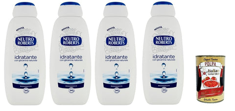 Neutro Roberts Bagnodoccia Idratante, Duschgel mit Natürlichem Glycerin Duschgel Hilft 4x450ml Original italienisch Pflege