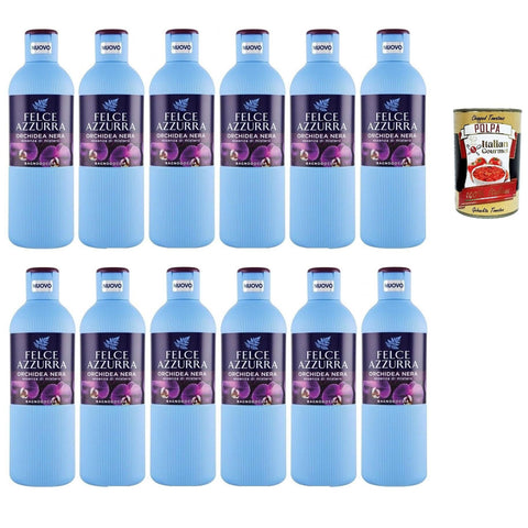 Felce azzurra Paglieri Bagnodoccia Orchidea Nera, Schwarze Orchideen Körperwäsche, Duschgel 12x650ml Original italienisch Pflege