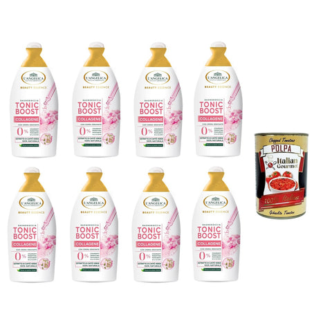 L'angelica Beauty Essence Body Wash Tonic Boost Collagen mit Grünkaffee Extrakt – 8x520ml Original italienisch Getränk