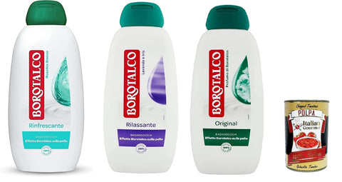 Italian Gourmet E.R. Duschgel Test Pack Borotalco Perfume by Borotalco Original Rinfrescte and Rilassante Body and Shower Gel Shower Gel 3x 450 ml + Italian Gourmet Polpa 400 g 8002410044829