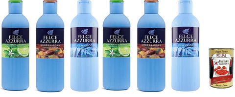 Italian Gourmet E.R. Duschgel Testpaket Paglieri Felce Azzurra 6x Duschgel unverwechselbares Parfüm spendet der Haut Feuchtigkeit 650 ml + Italian Gourmet polpa 400g 8001280068034