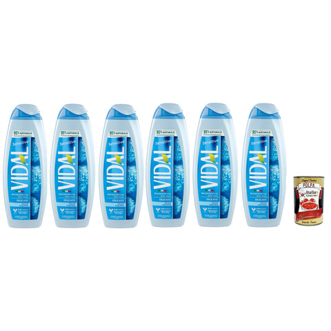 Vidal Sensitive Bagnodoccia Delicato Talco Liquido, Talkum Schaumbäder Bades bath shower foam 6x500ml Original italienisch Pflege
