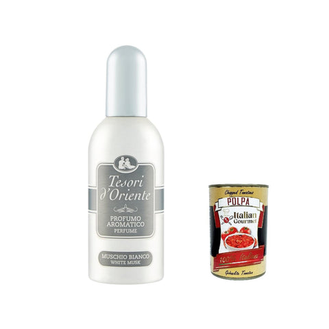 Tesori d'Oriente tesori d´Oriente Muschio bianco Aromatic Parfum Eau de Toilette white musk EDT 12x 100 ml inkl. Italian Gourmet polpa 400g Original italienisch