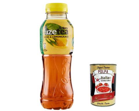 Italian Gourmet E.R. Eistee 12x FUZE TEA, Schwarzer Tee, Zitrone mit einer Notiz von Lemongrass Pet 400ml, lemon ice tea + Italian Gourmet polpa 400g 5449000237101