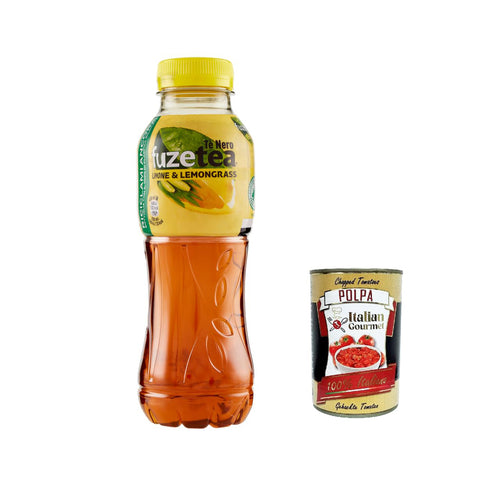 Fuze tea Schwarzer Tee, Zitrone mit einer Notiz von Lemongrass Pet 400ml, lemon ice tea 12x Original italienisch inkl. Italian Gourmet Polpa 400g