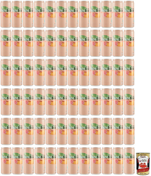 Fuze tea Pesca,Schwarzer Tee Pfirsich- und Rosen Eistee,Erfrischungsgetränk,Alkoholfrei,Einwegdose 330ml 72x Original italienisch inkl. Italian Gourmet Polpa di Pomodoro 400g Dose