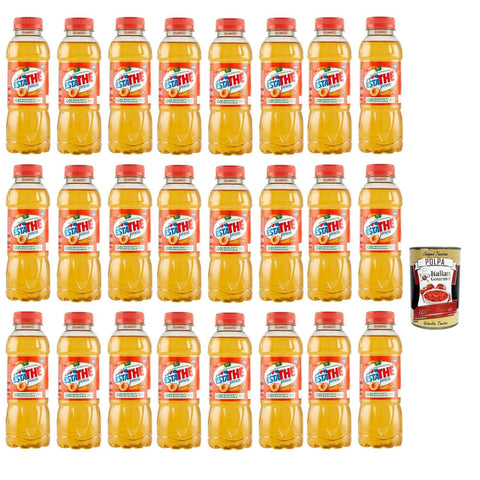 Estathe Eistee Pfirsich The' Pesca Einweg PET Flasche Tea The Erfrischungsgetränk, peach iced tea 24x400ml Original italienisch