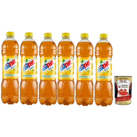 Estathe Eistee Zitrone, The' Limone Einweg PET Flasche Tea The Erfrischungsgetränk, lemon iced tea 6x1,5l Original italienisch