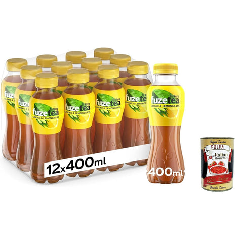 Fuzetea Limone und Zitronengras iced tea, kaltes Zitronentee mit einer Citronella Note 12x400ml Original italienisch Getränk