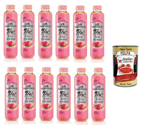 Italian Gourmet E.R. Eistee San Benedetto Thè al FICO D'INDIA Kaktusfeige-Eistee Einweg alkoholfreies Getränk erfrischendes Getränk 12x400ml+ Italian Gourmet polpa 400g 8032804040014