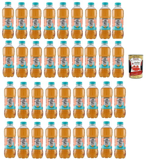 Italian Gourmet E.R. Eistee San Benedetto Thè Deteinato Pesca 36x 500ml, entkoffeiniert Eistee The' Pfirsch PET Einweg, ice tea erfrischend, Ohne Konservierungsstoffe und künstliche Farbstoffe + Italian Gourmet polpa 400g 8032804040014