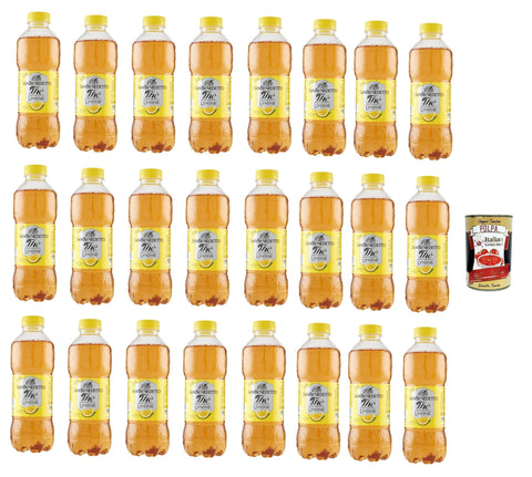 Italian Gourmet E.R. Eistee San Benedetto Thè Limone 24x 500ml, Eistee The' Zitrone PET Einweg, ice tea erfrischend, Ohne Konservierungsstoffe und künstliche Farbstoffe + Italian Gourmet polpa 400g 8032804040014