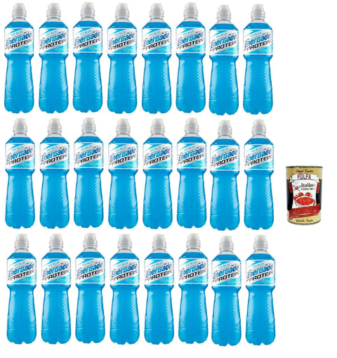 Italian Gourmet E.R. Eiweißgetränke Energade Protein Ice Blue Flavour P&P, mit Noten von Himbeere und Brombeere, alkoholfreies Getränk mit Proteinen, Mineralsalzen und Zucker, 24x 750ml + Italian Gourmet polpa 400g 8032804040014