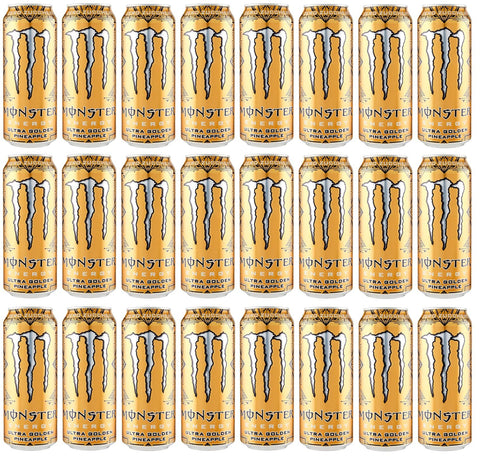 Monster Energy Zero Ultra Gold Pineapple Energy Drink Null Zucker Energiegetränk mit Ananas - Geschmack 24x 500ml inkl. Italian Gourmet Polpa di Pomodoro 400g Dose Original italienisch