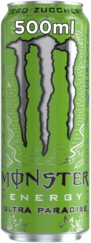 Monster Energy Ultra Paradise Senza Zucchero Energiegetränk mit Kiwi und grünem Apfel 500ml alkoholfreies Getränk Erfrischungsgetränk ohne Zucker Sportgetränk 48x Original italienisch